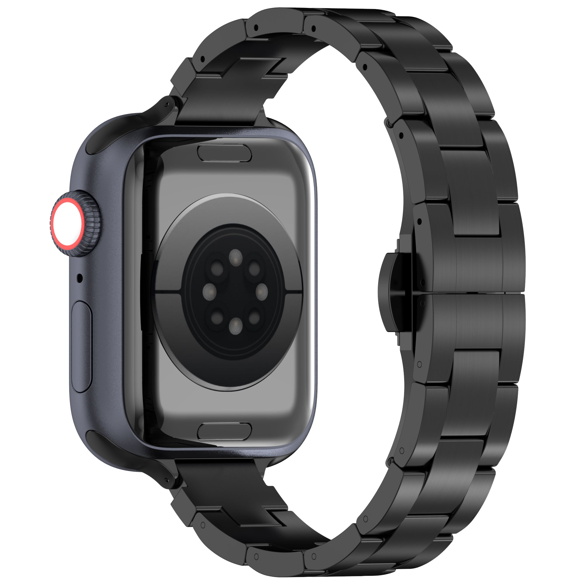 For Apple Watch 9 8 7 41mm / SE (2022) SE (2023) SE 6 5 4 40mm / 3 2 1 38mm Titanium Metal Wrist Watch Band - Black For Apple Watch 9 8 7 41mm / SE (2022) SE (2023) SE 6 5 4 40mm / 3 2 1 38mm Titanium Metal Wrist Watch Band - Black